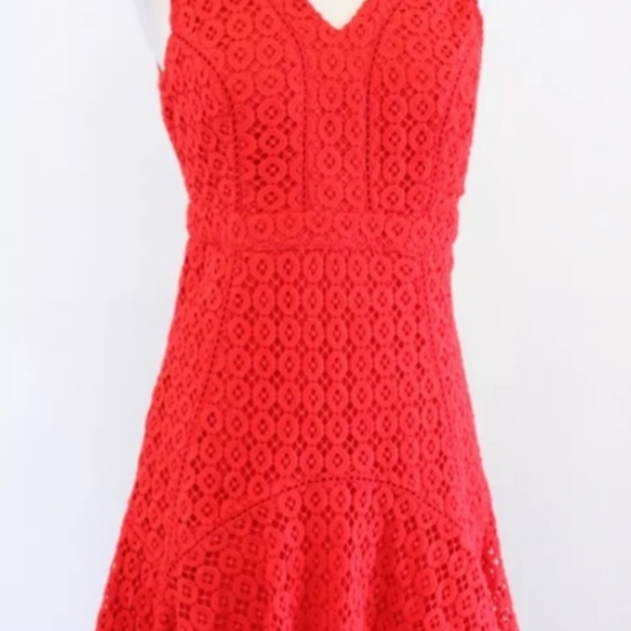 Anthropologie Dresses & Skirts - Anthropology San & Soni Women's Red Lace Dress Size 8 NWOT
